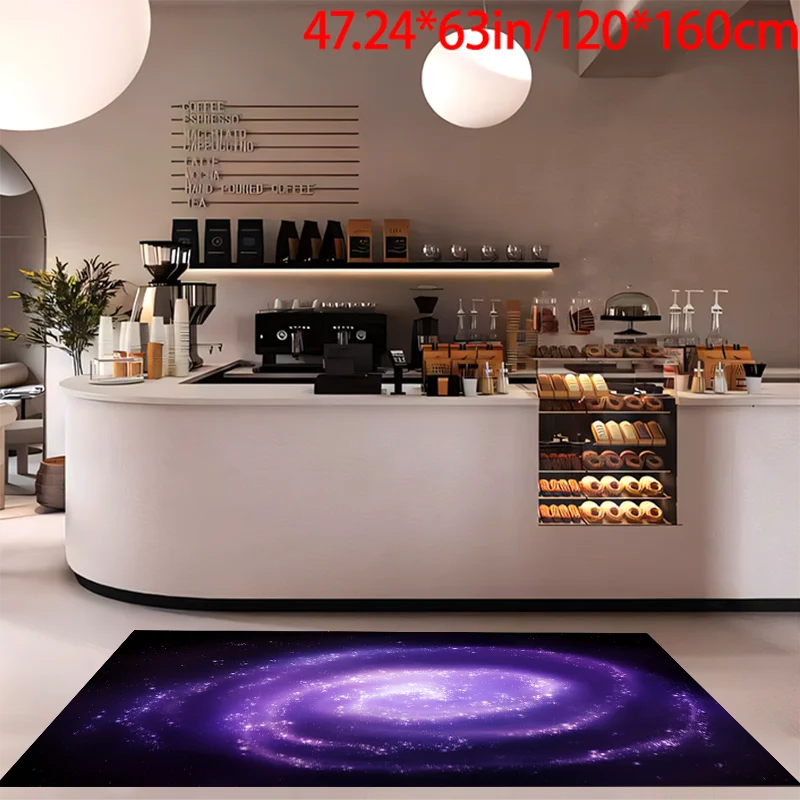 

Luxury Crystal Velvet Galaxy Rug with Non-Slip Bottom Soft Purple Nebula Design, Machine Washable, Perfect for Living