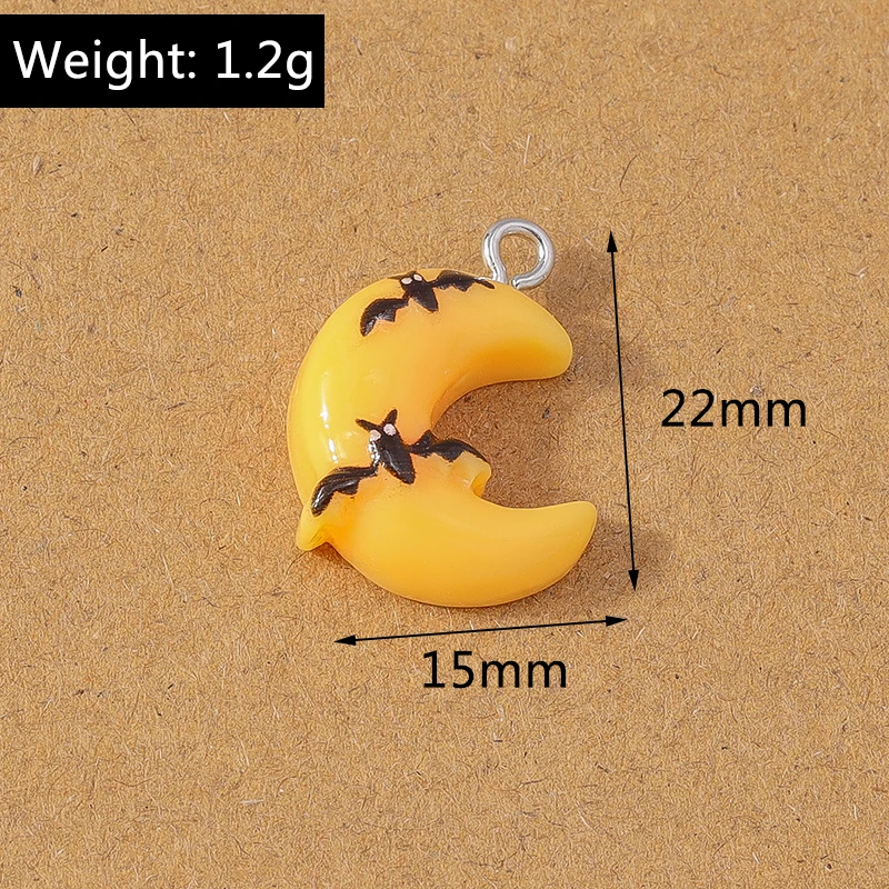 10 Stück niedlichen Harz Halloween Ghost Pumpkin Charms Anhänger für Schmuck machen Halskette Ohrringe DIY Armband Zubehör liefert – Detail 10