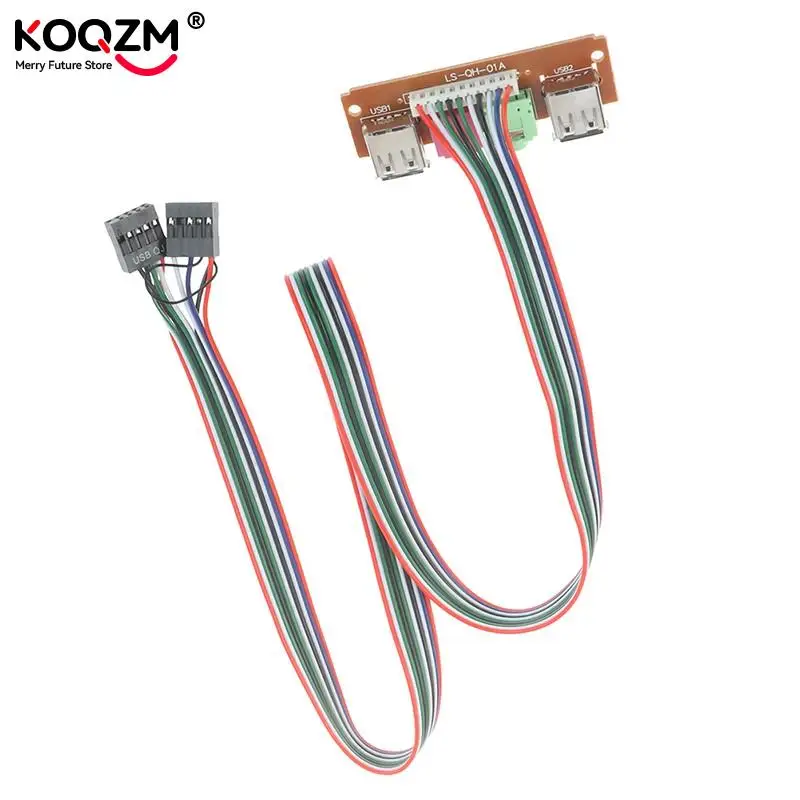 

2 USB PC Computer Case 6.8cm Front Panel USB Audio Port Mic Earphone Cables Near PC Audio Input And Output