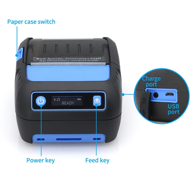 58MM POS Barcode Thermal Label Printer Mini Impresora Portatil Mini Portable Wireless Receipt Label Thermal Printer