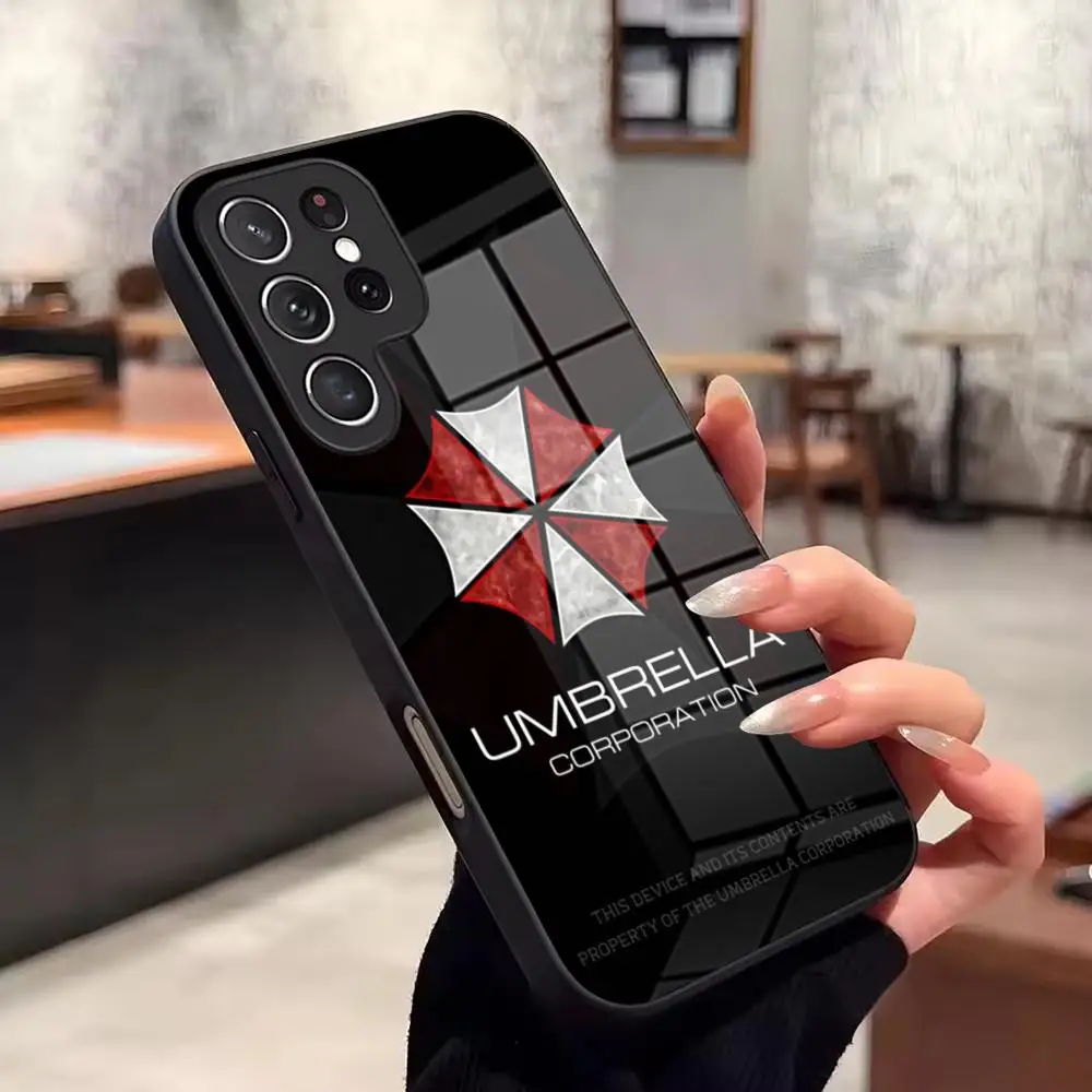 Umbrella Corporation Luxury Phone Case For Samsung Galaxy A57 A37 A27 A17 A56 A16 A26 A55 A15 A54 A53 4G 5G Glass Phone Case