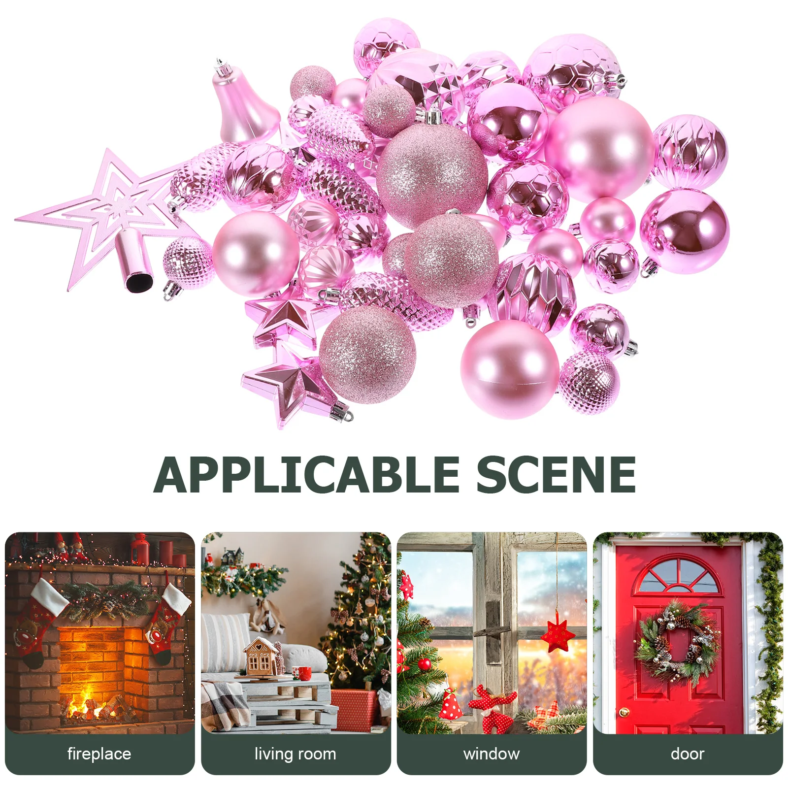 

45 Pcs Christmas Ornament Party Decorations 's Day Heart Ornaments