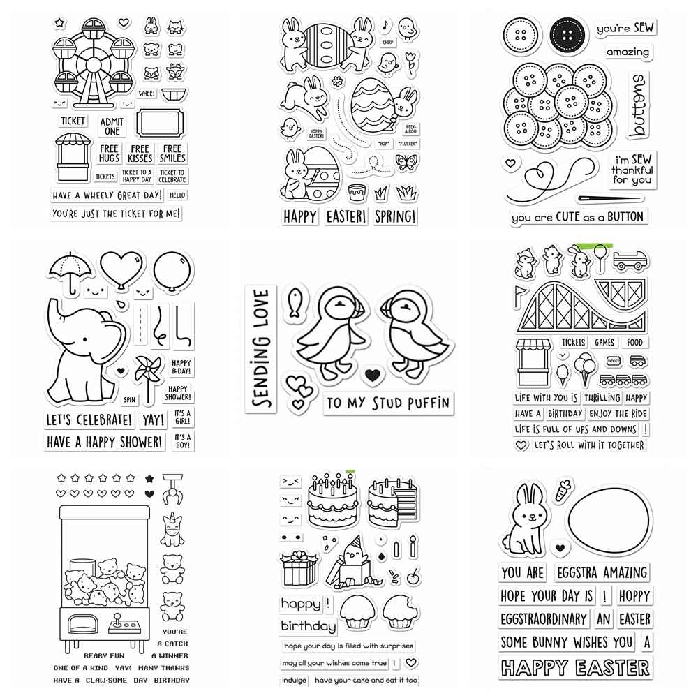 How You Bean? Buttons Clear Stamps and Cutting Dies Coaster Critters Rubber Stamps For DIY Scrapbooking Album Card Making Decora