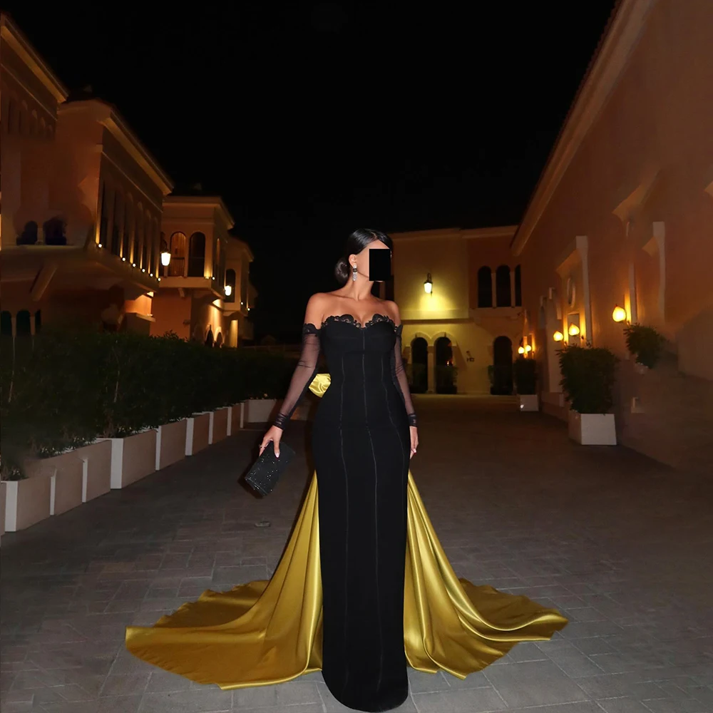 

Pretty Evening Dresses Sweetheart Mermaid Prom Dress Contrast Color Train Formal Occasion Party Dress فساتين سهرات