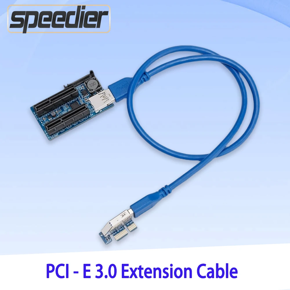 

Riser PCIE USB 3.0 PCI Express X1 To X1 / X4 Extension Cable Adapter Card, For Desktop PC 12V 30W Converter with Power Module