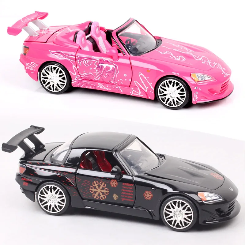 Jada Convertible Racing Car Modelo Diecasts, Veículos De Brinquedo, Furious Miniaturas Rosa, Suki Honda S2000, Escala 1:24, Escala 2001