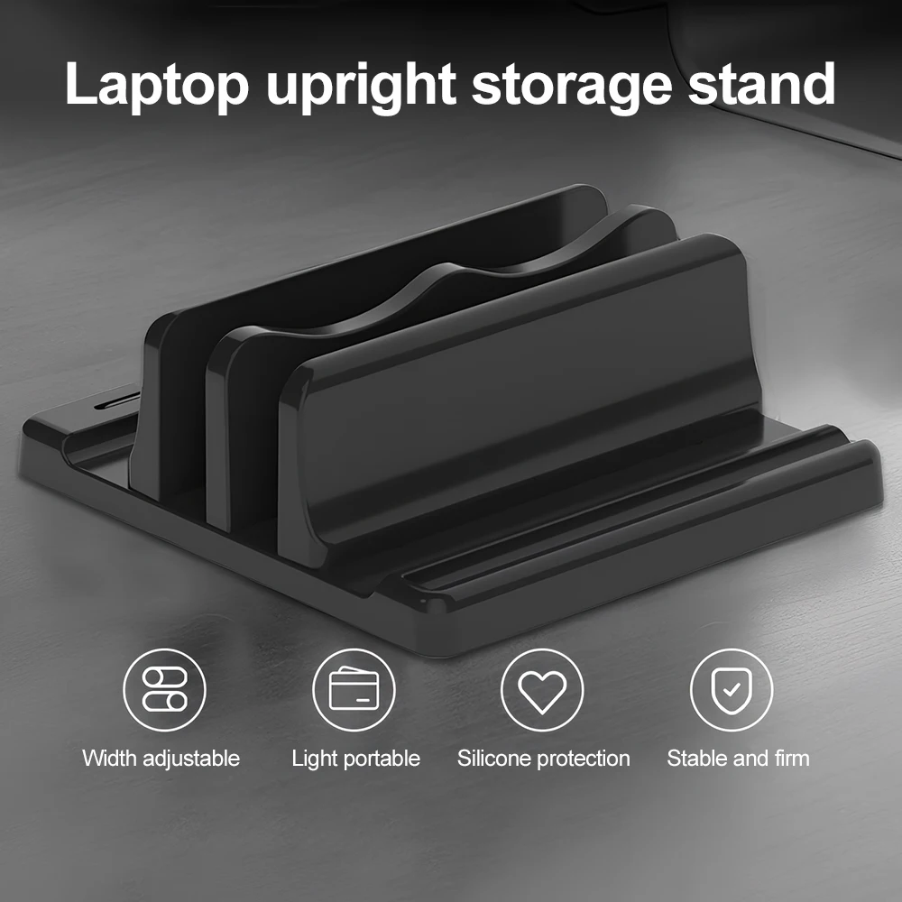 4in1 Vertical Laptop Stand Aluminium Adjustable Portable Notebook Mount Support Base Holder For Tablet  Macbook Phone Holder