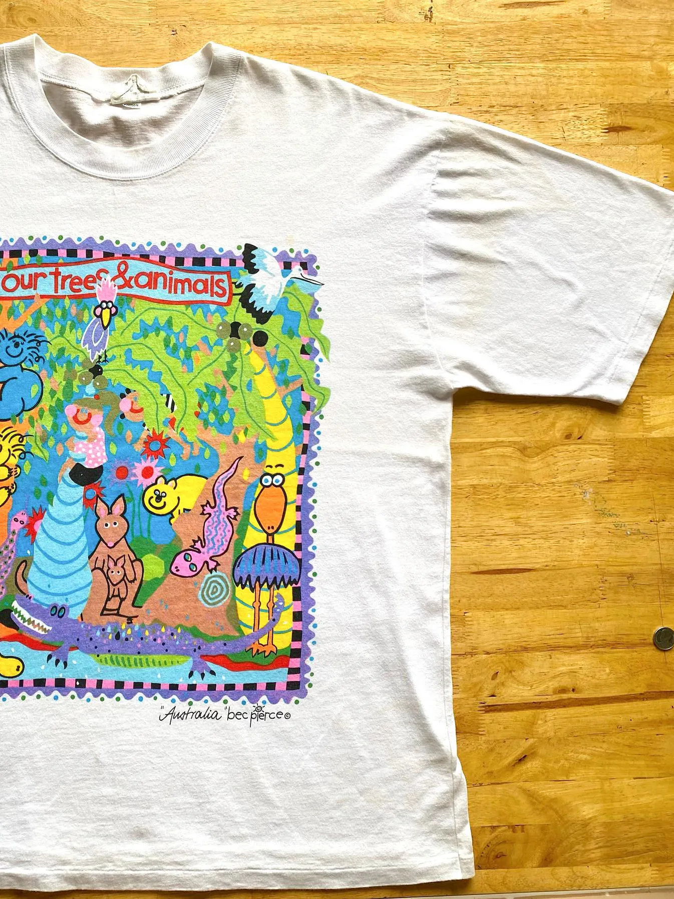  Collision American Retro Short Sleeve T-Shirt Couple Cute Cartoon Style Breathable Skin-friendly Cotton Summer Top