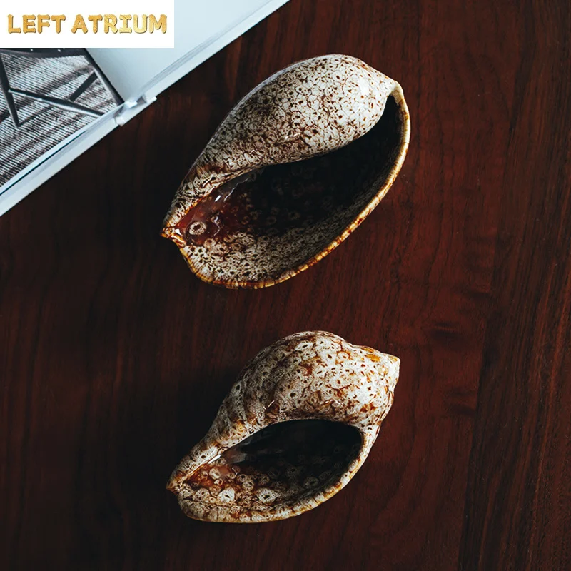 Creative Conch Shaped Ceramic Dinner Plate Restaurant Appetizer Plate Dessert Sushi Plate Molecular Cuisine Specialty Tableware