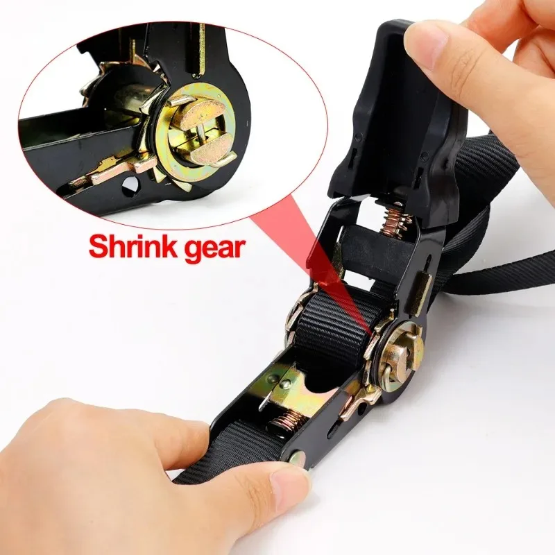 Car Cargo Strap Tie Ratchet Cargo Tensioner Truck Luggage Fixing Straps Heavy Duty Buckle Tightening Trailer Bike Lashing Tie