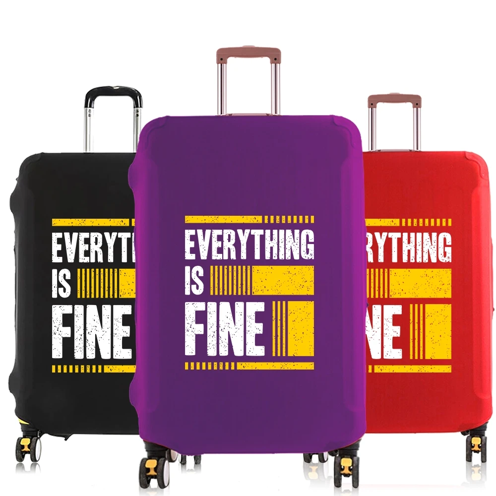 Luggage Cover Suitcase Protector Phrase Series Print Thicker Elastic Dust covers for 18-30 Inch Trolley Case Travel Accessories