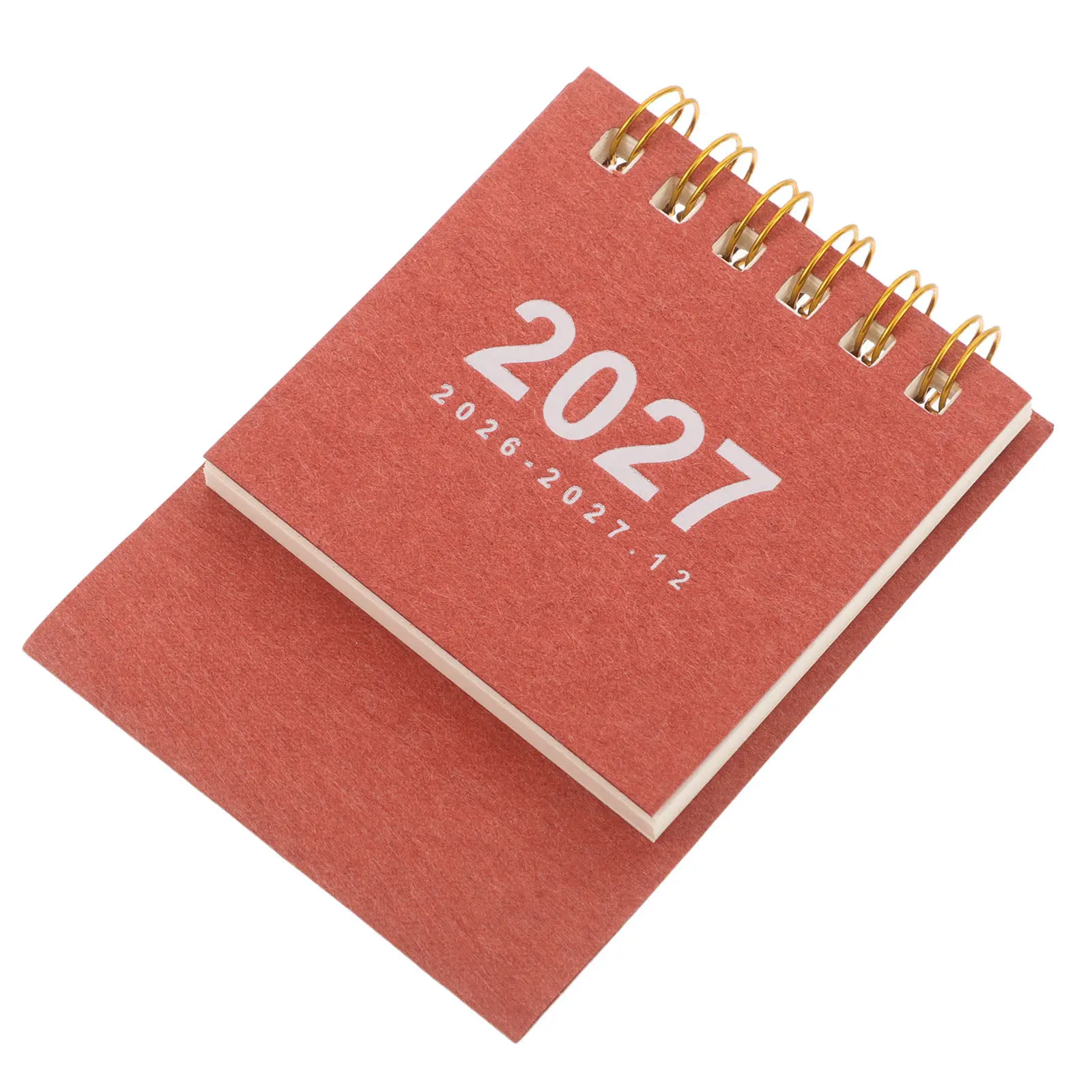 Mini Desk Calendar 2027 Small Portable Spiral Bound Nordic Minimalist Design Standing Desktop Organizer Planner Space-Saving
