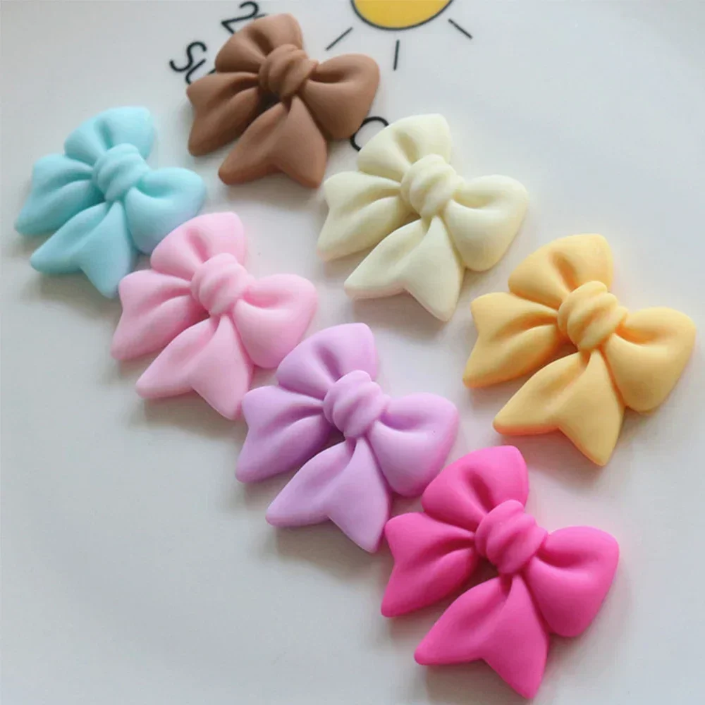 10PCS 30x29mm Bow Tie Series Miniature Resin Flat Back Cabochons For Hairpin Scrapbooking DIY Home Decor Craft Accessories