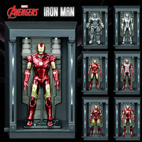 ZD Toys Iron Man MK1 MK2 MK3 MK4 MK5 MK6 MK7 Model Glowing Gnaku Set 7style 4in Action Figures Collect Model Ornaments Boy Gifts