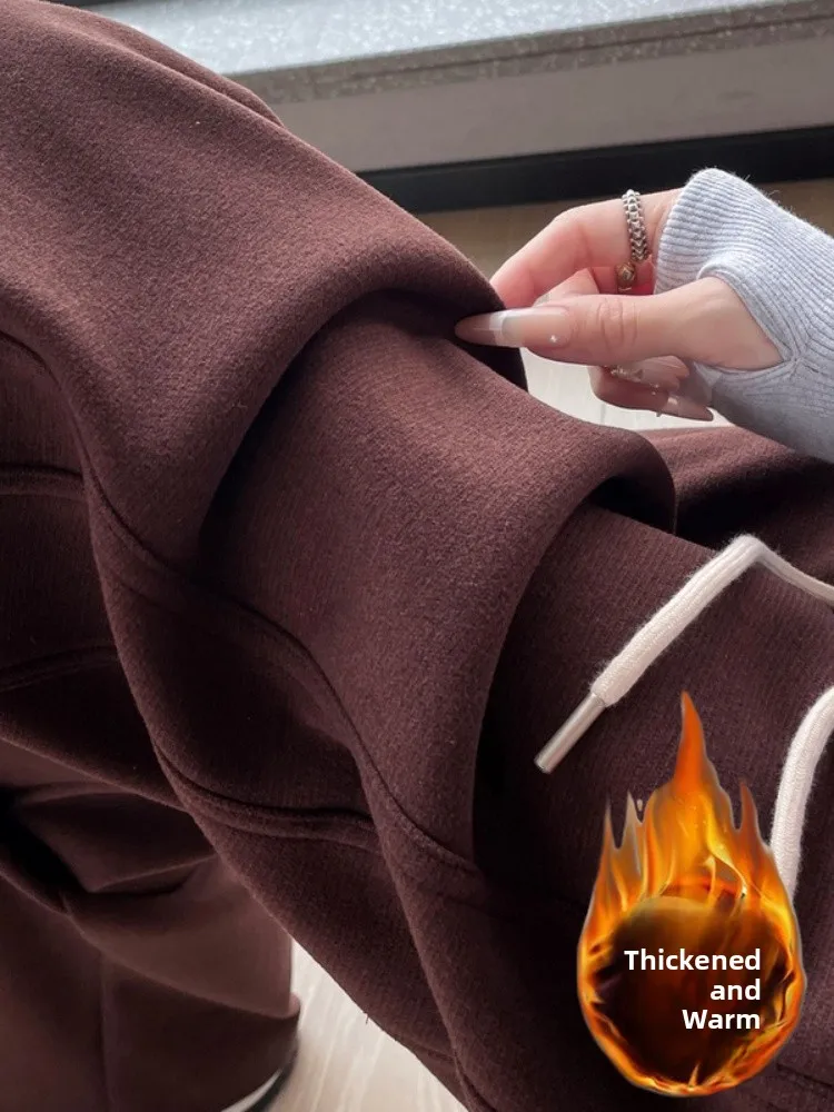 Pantaloni sportivi larghi a gamba dritta Pantaloni da donna k Blue Banana a gamba larga Pantaloni casual americani Sle Primavera Autunno Inverno Vita alta...