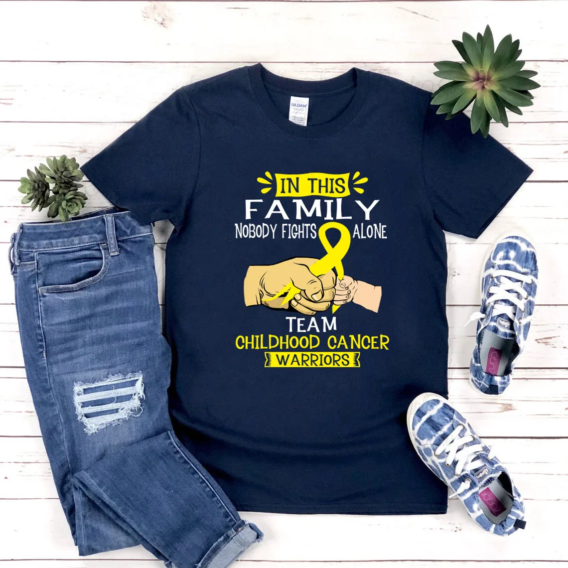 In Dieser Familie Niemand Kämpft Allein Team Kindheit Krebs Krieger T Shirt Unterstützung Kindheit Krebs Krieger T-shirt Unisex T-shirts