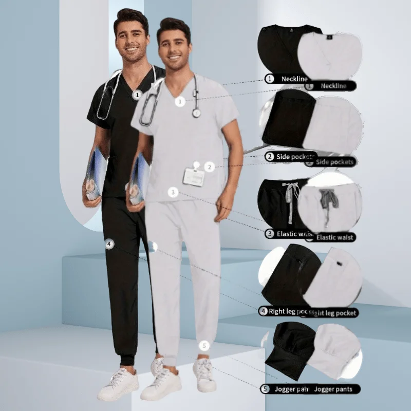 

Short Sleeved Hand Washing ClothesUnisex Oral Clinic Nurses Beauty Salons Skin Managers Doctors and Pet Hospital Staff