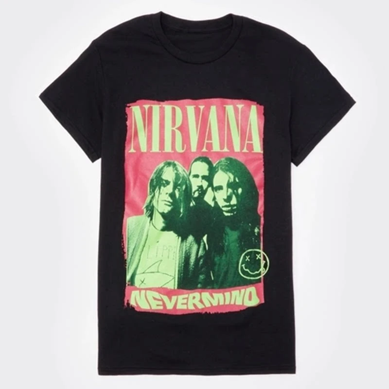 Portrait Nirvana Rock Band Band T-Shirt 100 % Baumwolle Grafik-T-Shirt Herren Damen Sommer Streetwear Top