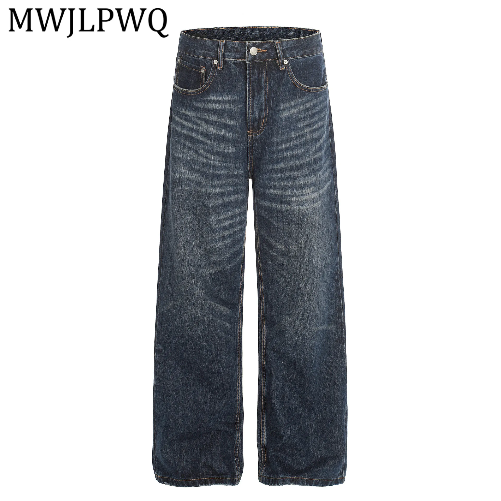 

Мужские джинсы MWJLPWQ в американском стиле, прямые, с эффектом потертости, универсальные, для уличной моды, весна 2026, новинка, 13500