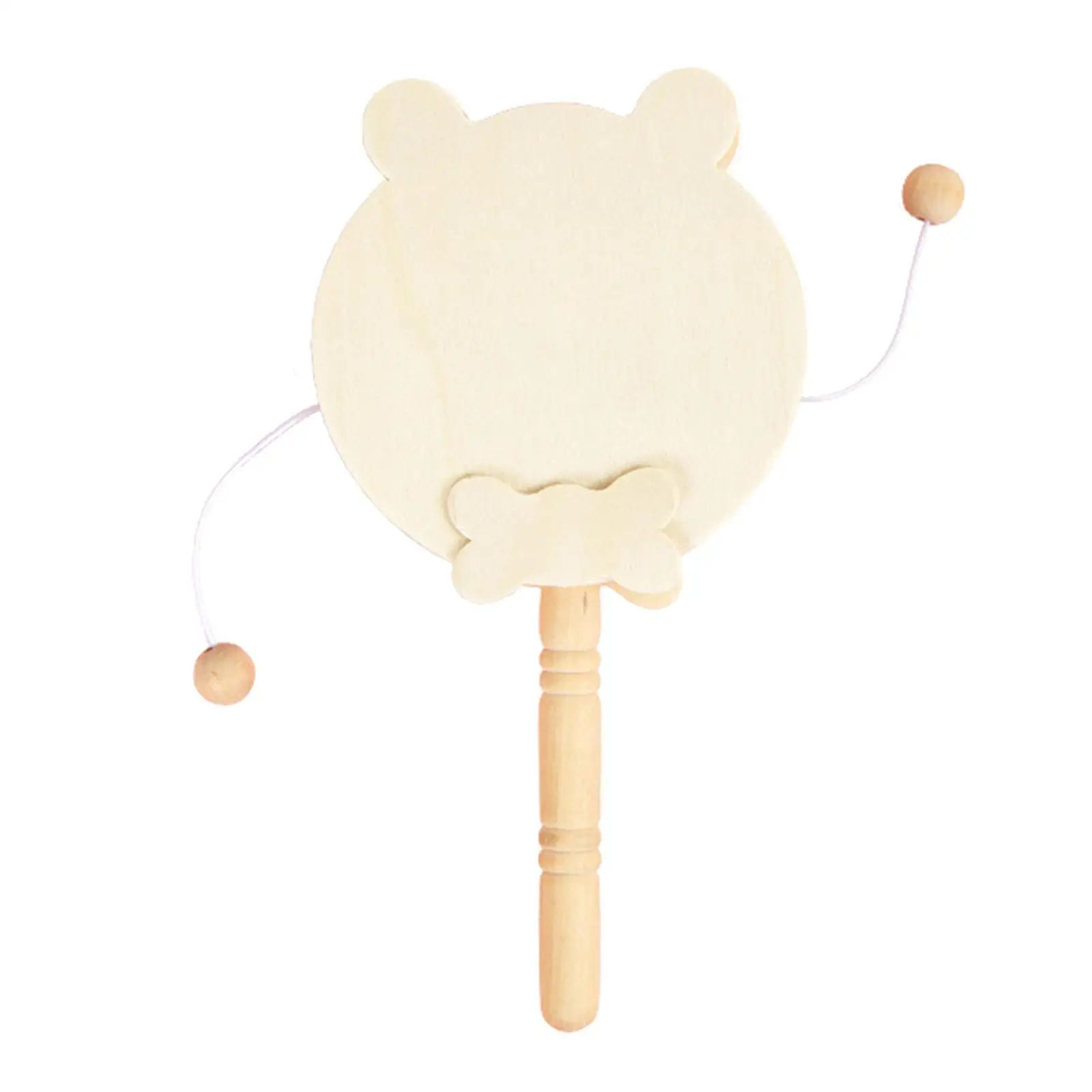 Blank Wood Rattle Drum for Painting Wooden DIY Craft Toy Creative Shaking Hand Drum for Children Art Project Natural