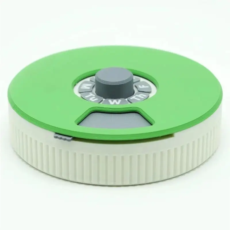 Beauty Rotating 7 Compartment Pill Organizer Push Turn Mechanism Weekly For Daily Medication Vitamins Pill Box