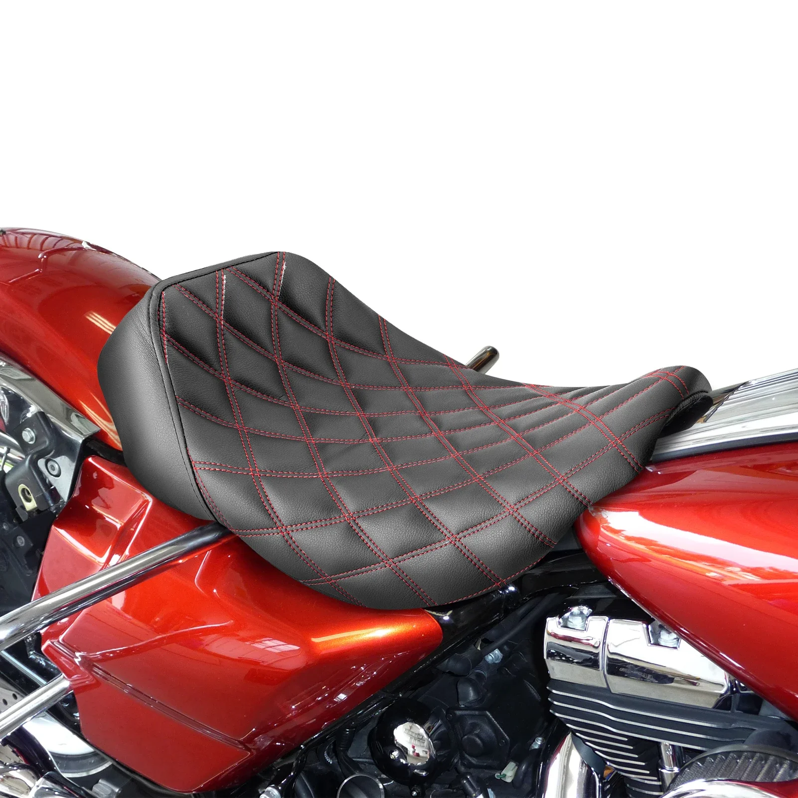 

One Piece Solo Driver Seat For harley Bagger Dresser For 2008-2024 Harley Touring