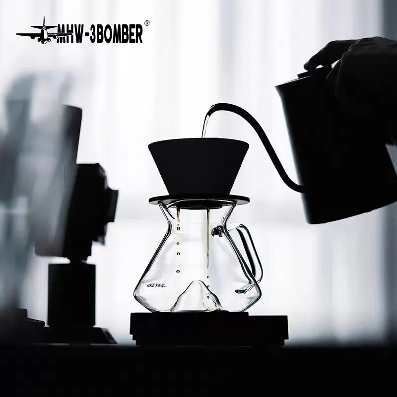 MHW-3BOMBER Hill Style Glass Coffee Server Heat Resistant Dripping Sharing Pot Graduated Measurement for Home Office Cafe Daily - view 4