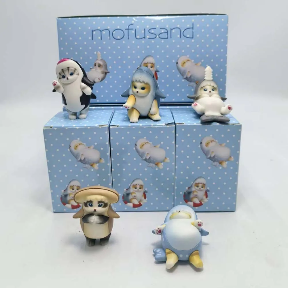 

Mofusand Shark Cat Marine Animal Blind Box Toys Action Figure Model Cute Doll Collection Ornaments Children Gifts