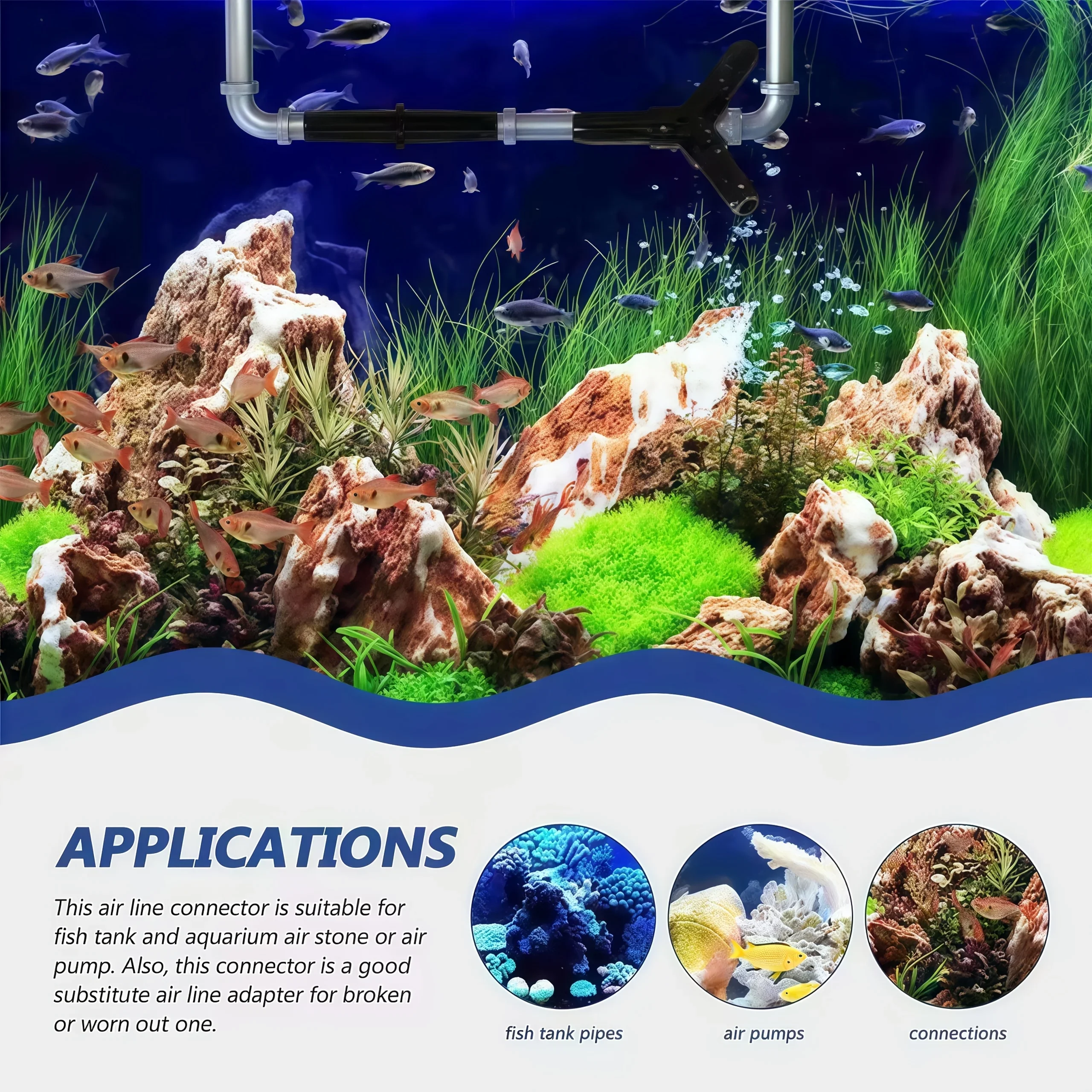 20/40-teiliges Aquarium-Luftpumpen-Verbindungsset - Langlebige Kunststoff-Luftleitungsverbinder, 4 einzigartige Designs für die Sauerstoffverteilung im Aquarium – Detail 8