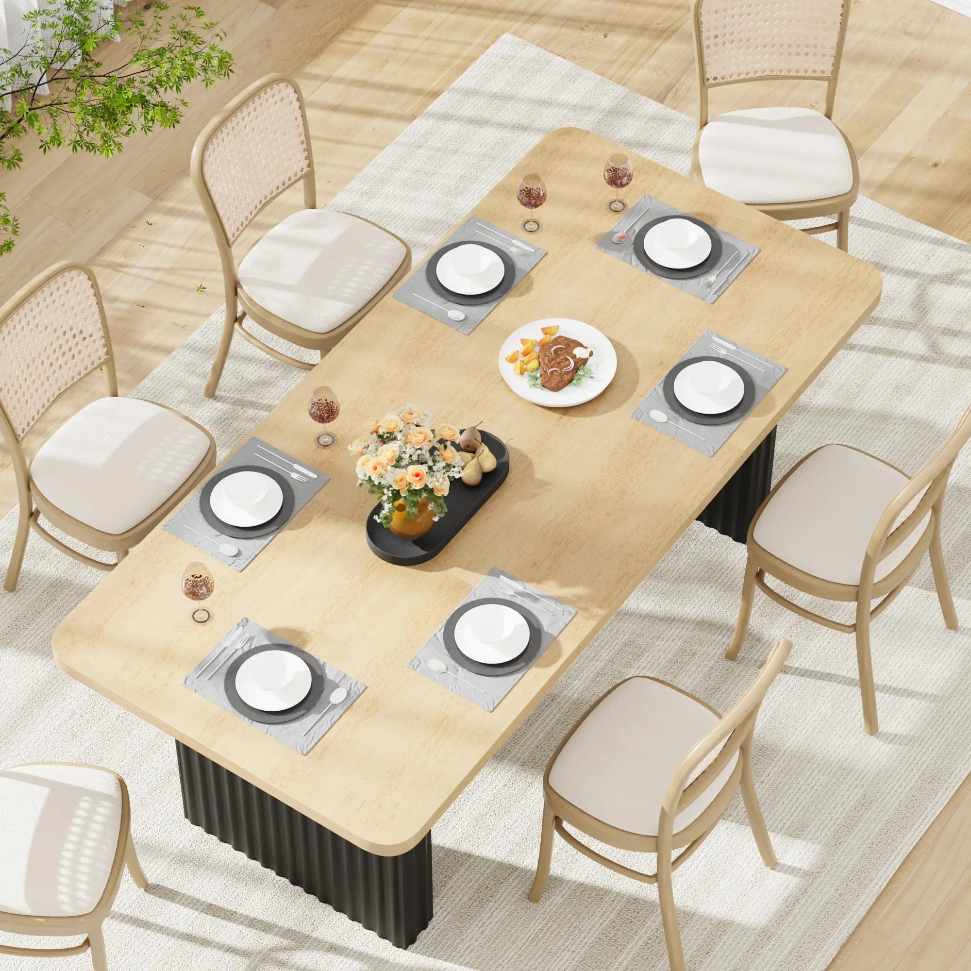 71 Inch Industrial Dining Tabl - Furniture Hardware Feet ulasan dan harga