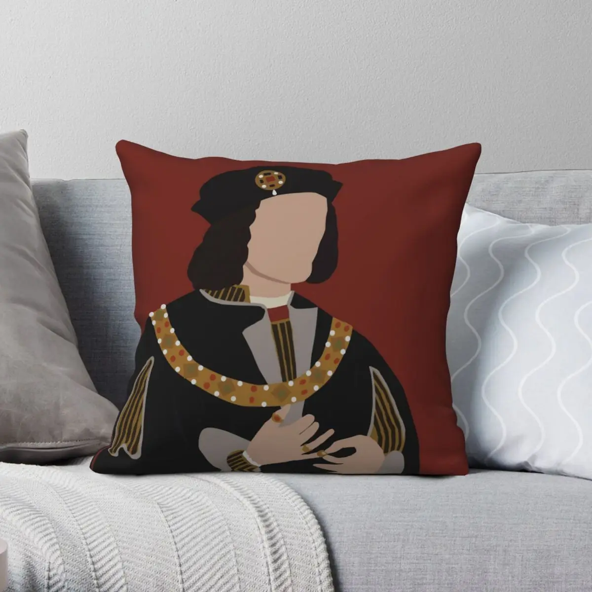 Richard III Pillowcase Polyester Linen Velvet Pattern Zip Decor Car Cushion Cover