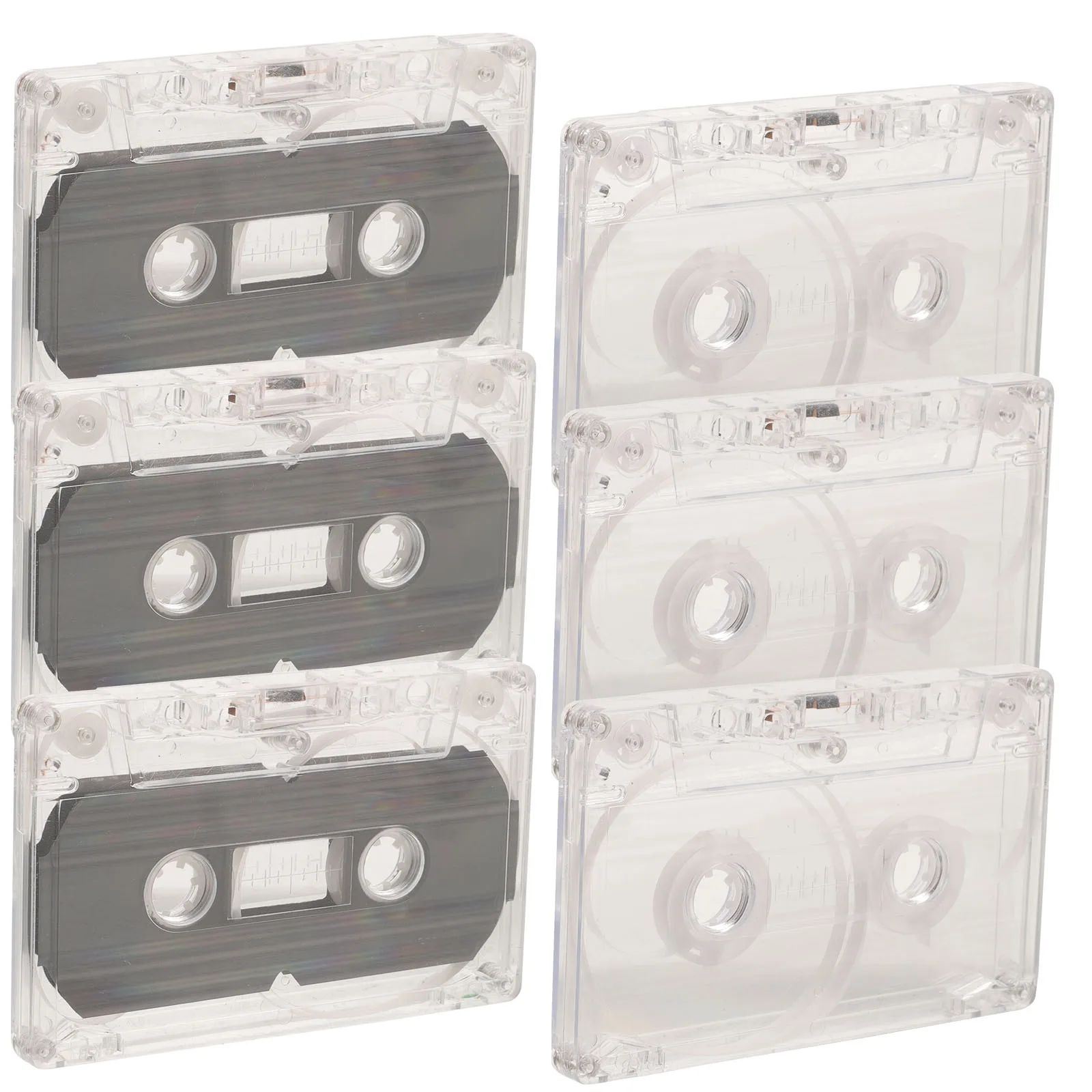 

6pcs Colorful Belt Decoration Empty Cassette Tapes Blank Retro Plastic DIY Music Decorative Cassette Tape Box Home Decor