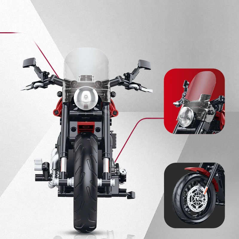 جديد لتقوم بها بنفسك اللبنات دراجة نارية مجموعات فنية MOC الطوب 1:8 نموذج دراجة نارية هدايا عيد ميلاد للبنين أطفال الأطفال الكبار