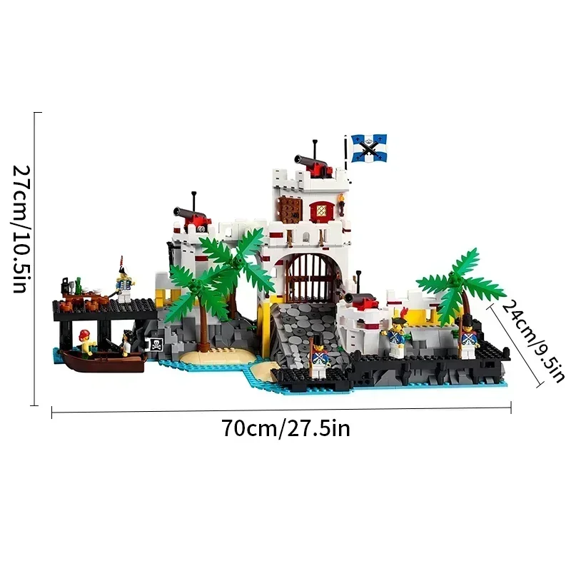 2509PCS Medieval Pirates Series Eldorado Fortress Pirate Barracuda Bay Modular Building Blocks DIY Bricks Toy Gifts 10320