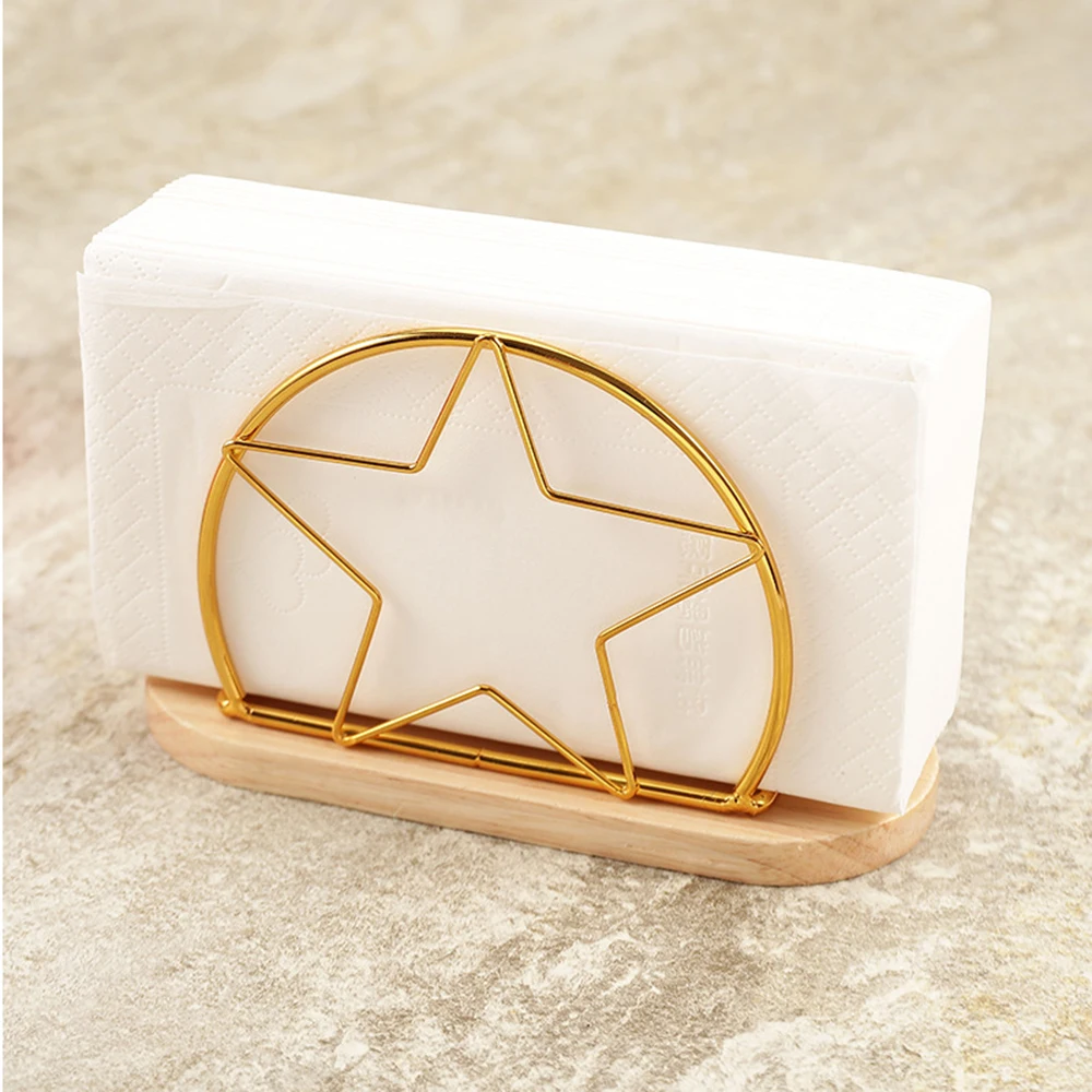 New Metal Napkin Holder,Tissue Holder For Restaurant Hotel Cafe,Dining Table Vertical Star/Flower Shape Towel Paper Holder Base