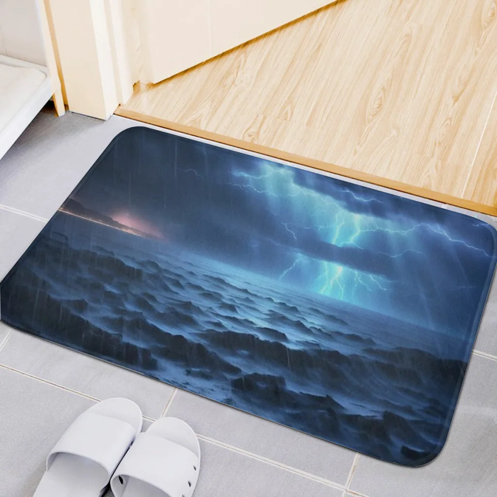 

Home Carpet Rug Bathroom Nocturnal Thunderstorm Mat Retro Multiple Choice Living Room Kitchen Non-Slip Alfombra