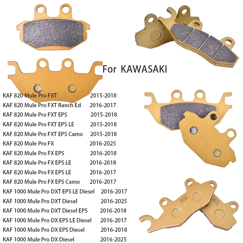 Motorcycle Front Rear Brake Pad for KAWASAKI KAF 820 1000 Mule Pro EPS KAF820 FXT FX 2016-2025 KAF1000 DXT DX 2016-2025
