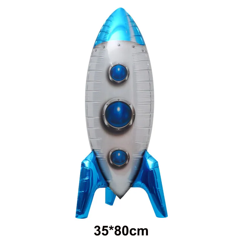 Rocket Balloon Space Theme Party Decorations Rocket Boy Birthday Party Supplies 4D Stand Balloon