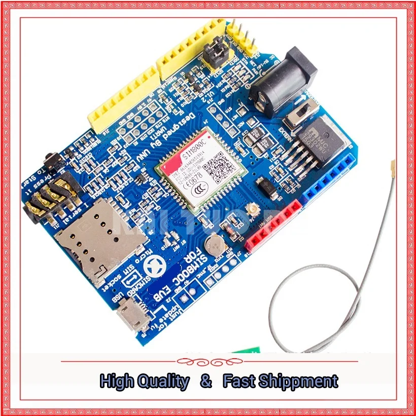 

Макетная плата SIM800c вместо SIM900 GSM GPRS 4-частотного модуля доступен по всему миру