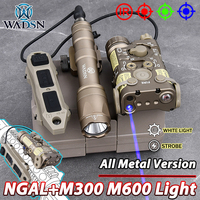 WADSN Tactical NGAL Metal Laser IR Red Green Blue Aiming Surefir M300A M600C Flashlight Hunting Scout Lamp Dual Function Switch