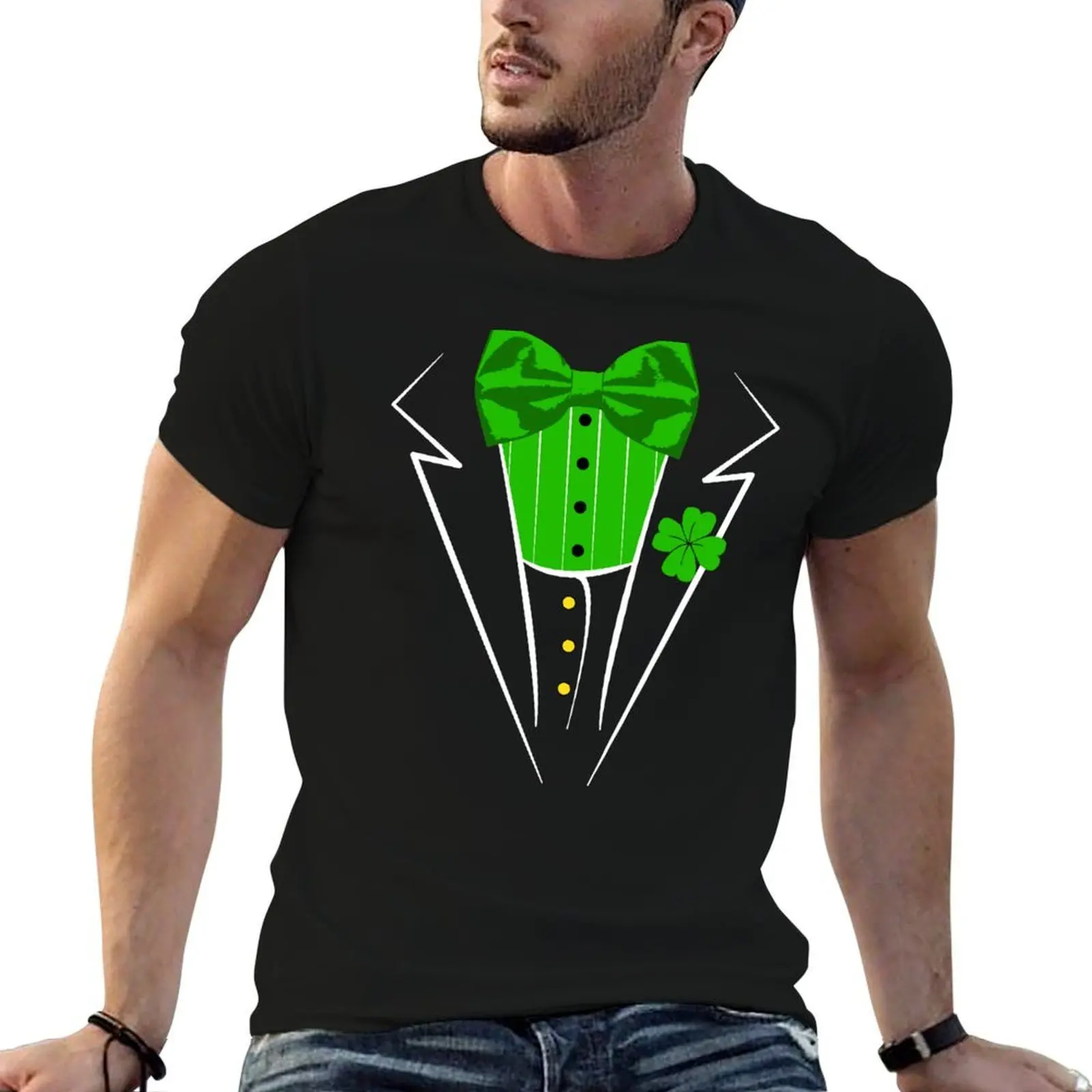 Saint Patricks Day Irish Funny Tuxedo Costume Pub T-Shirt t shirts for man graphic tees man t shirts cotton T-Shirt