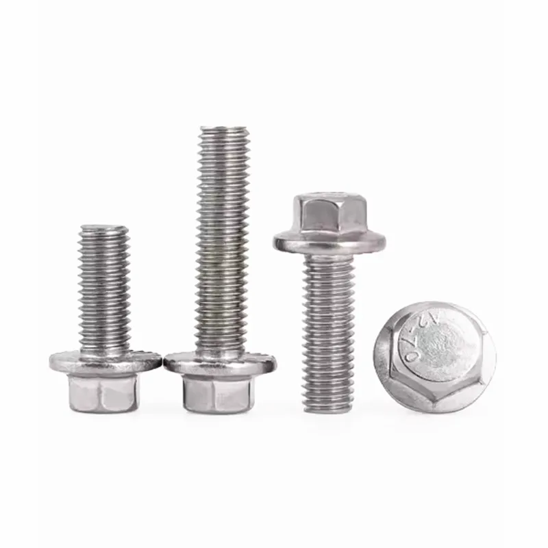 1/10pcs M5 M6 M8 M10 M12 A2-70 304 Stainless Steel GB5787 Hexagon Head with Serrated Flange Cap Screw Hex Washer Head Bolt