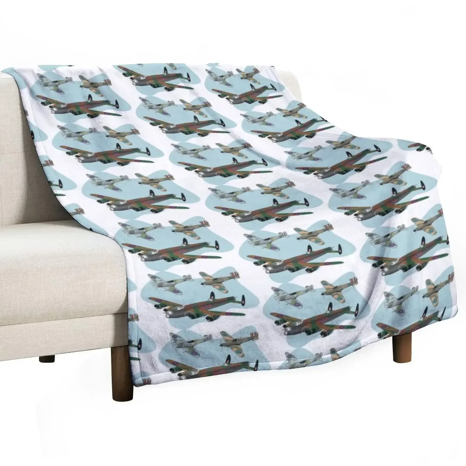 Battle of Britain Flight - Lancaster, Spitfire and Hurricane Throw Blanket Bed covers Bed Quilt Soft Plush Plaid Blankets