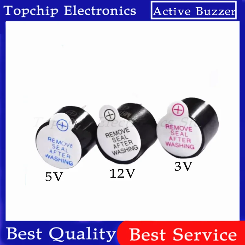 10pcs Active Buzzer 3V/5V/12V TMB12A03 TMB12A05 TMB12A12 Magnetic Long Continous Beep Tone 12095 12*9.5mm Mini Plug Speaker