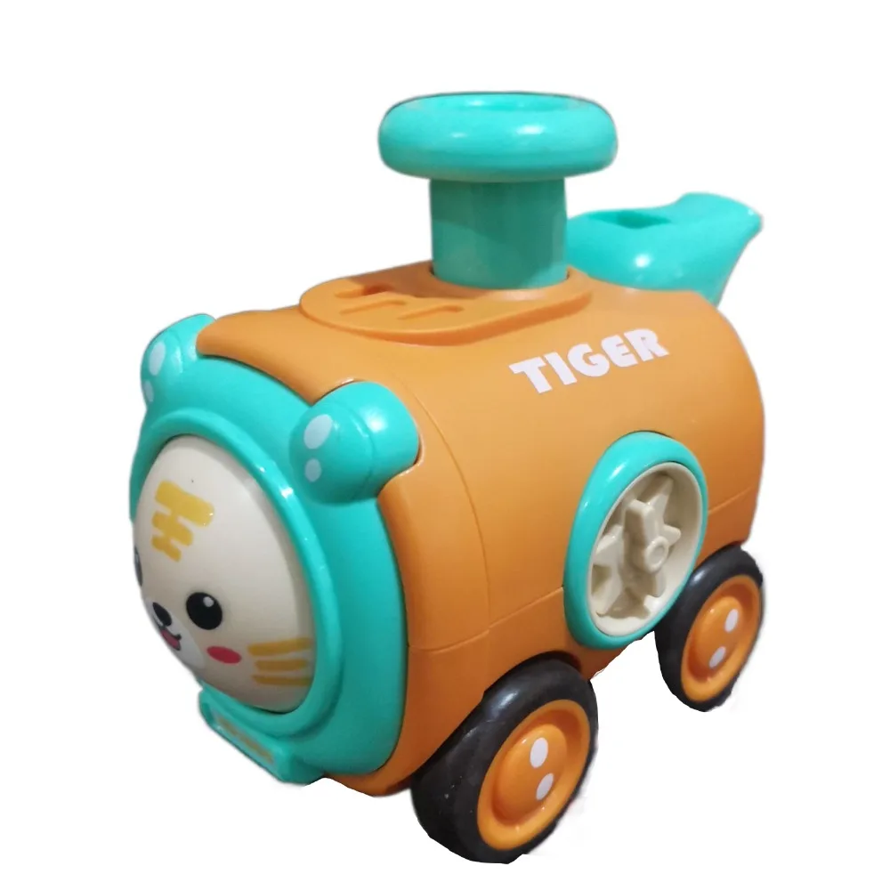 Pressa per auto giocattolo inerziale per cambiare il volto, fischio, resistente agli urti, pressa e fischio, piccolo treno, cartone animato, auto colorata