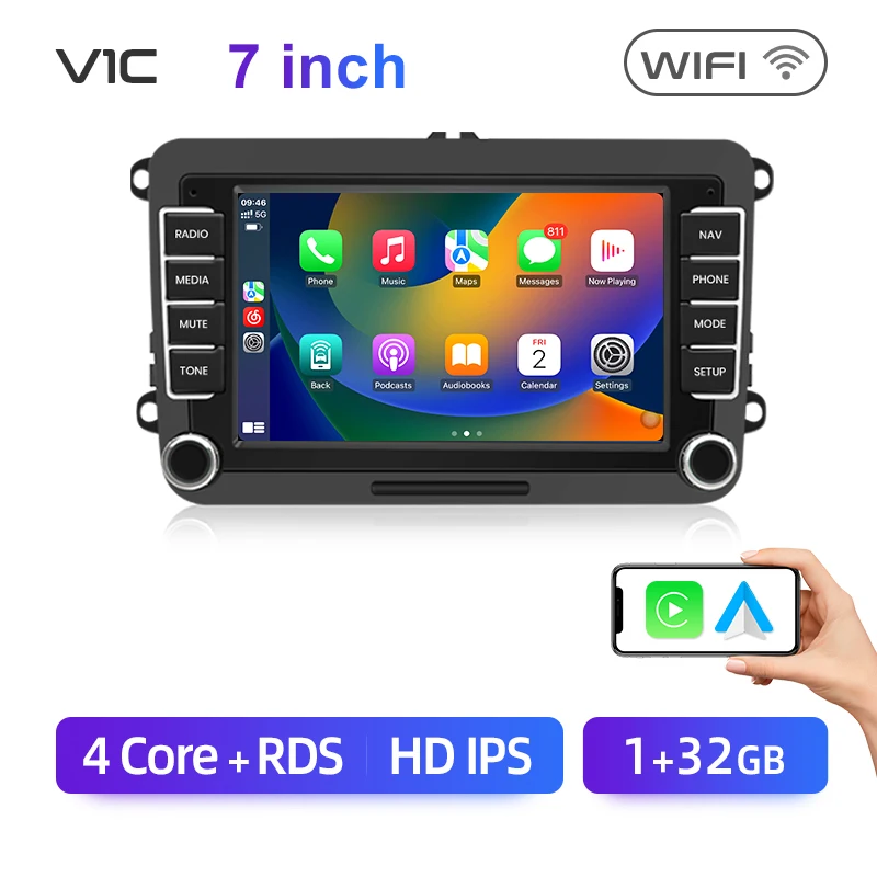 Junsun 7 inch autoradio voor VW Volkswagen Passat B6 B7 T5 Tiguan Touran GOLF POLO CarPlay Android Auto FM RDS GPS Multimedia