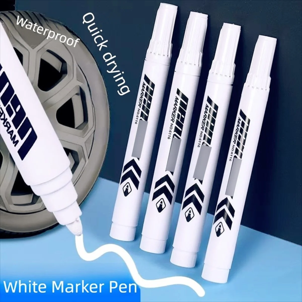 17 Pcs Acrylic Paint White Marker White Paint Pen for Rock Painting Stone Ceramic Glass Wood Tire Fabric Metal Canvas