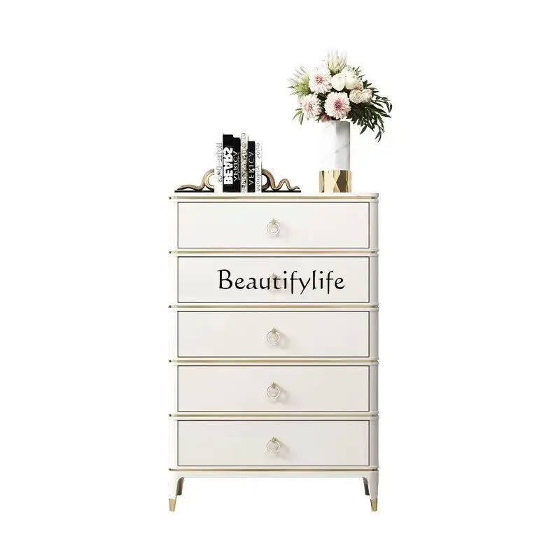 

Light luxury chest of drawers American living room marble storage chest of drawers modern simplicity