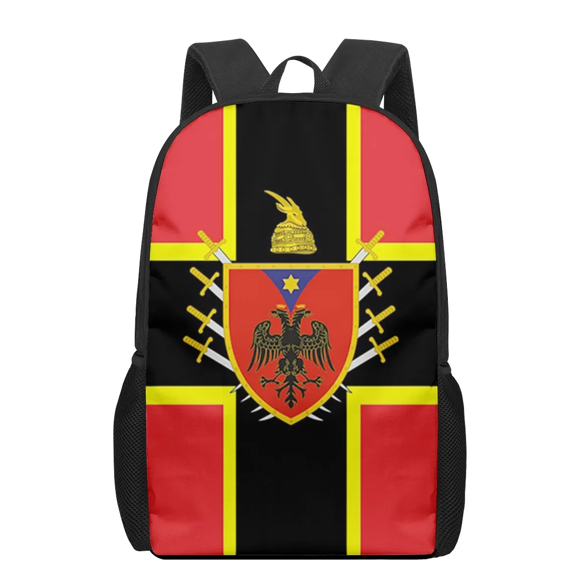 Mochila escolar con estampado de la bandera de Albania para niños pequeños, bolso de hombro para niños y niñas, bolsas de libros