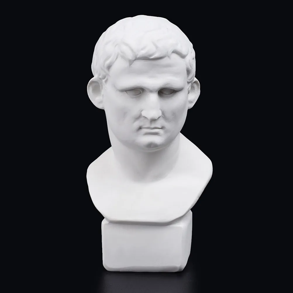 Classic Resin Bust Statue Desktop Decoration Small Lightweight Sculpture for Bookshelf Table Shelf Home Office Aesthetic Art